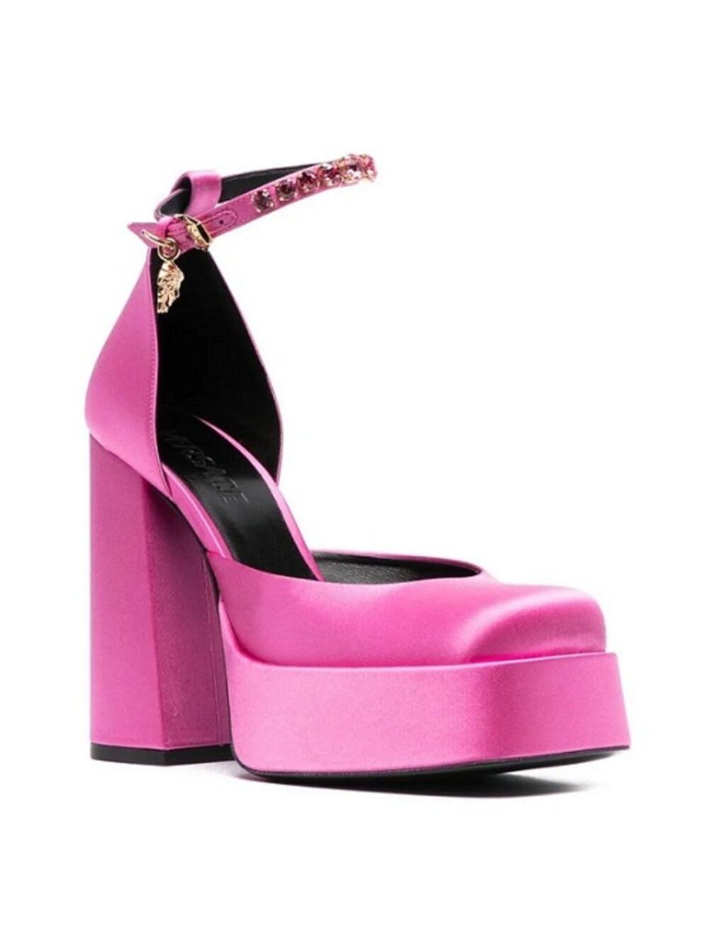 Versace Medusa Aevitas Satin Crystal-Embellished Platform Pumps
